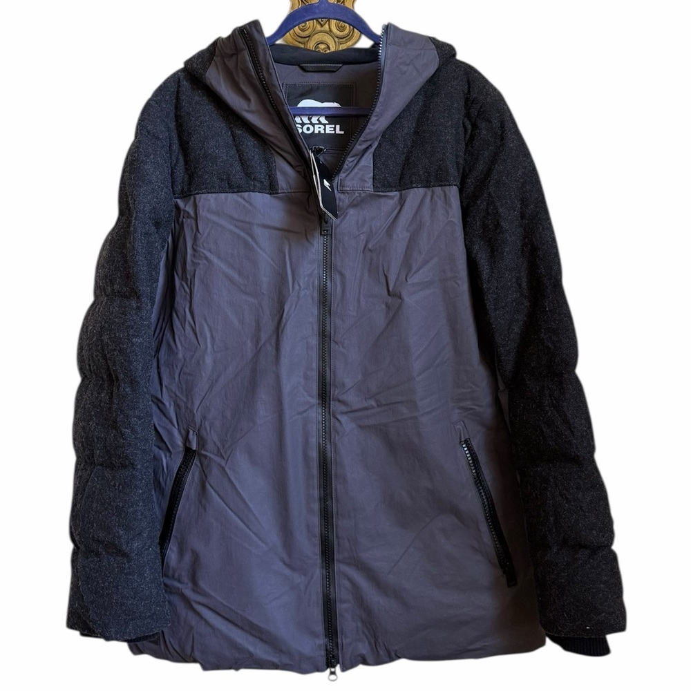 Sorel Men’s Cheyanne  Wool & Down Warm Winter Deep Purple Grey Jacket NWT Medium